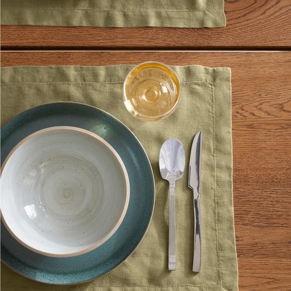 LINGE PARTICULIER TABLE-MAT 100% LINEN 
IN OLIVE Color made in FRANCE - Picture 5 of 11